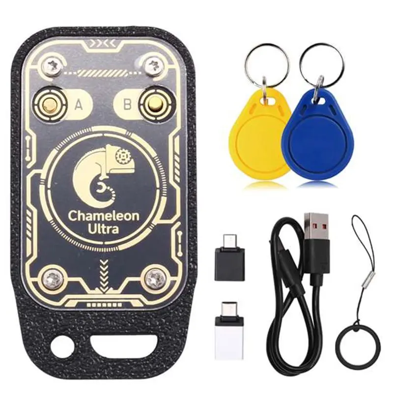 FULL-Chameleon Ultra Plus UID/CUID RFID Smart Card Emulator 13.56M 125Khz IC ID Card Decode Reset+ Automatic Polling+ Keychain