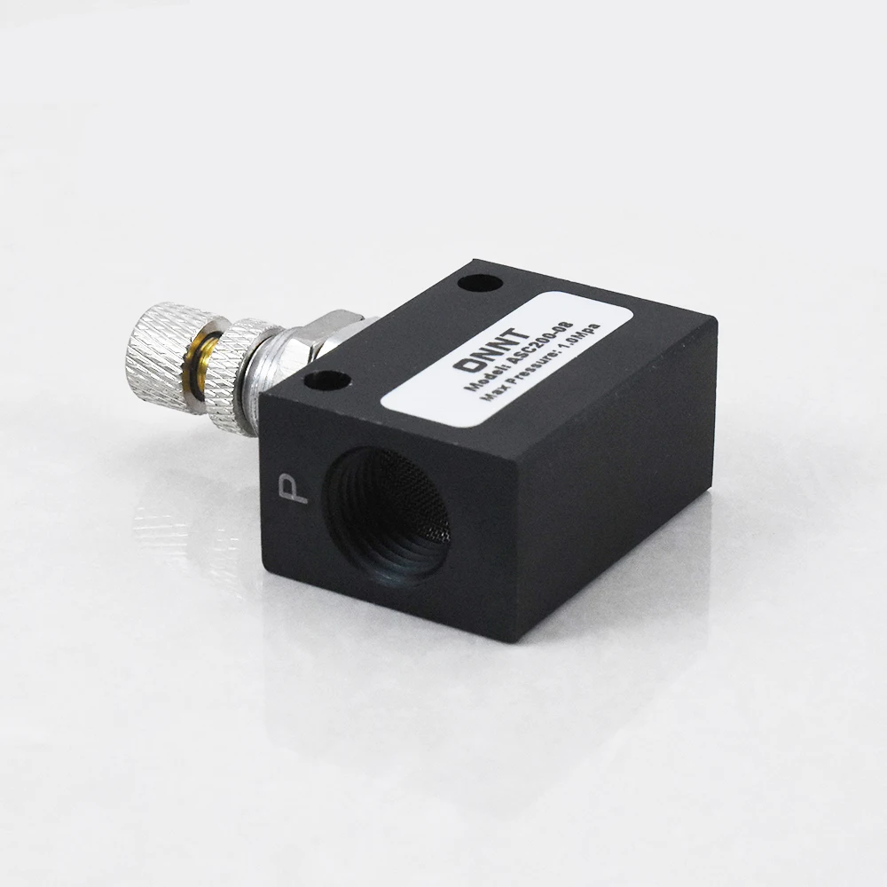 ASC100-06 ASC200-08 ASC300-10 ASC300-15 1/8 1/4 3/8 1/2 Inch Handmatig Verstelbare Pneumatische Eenrichtingsgasstroomregelklep