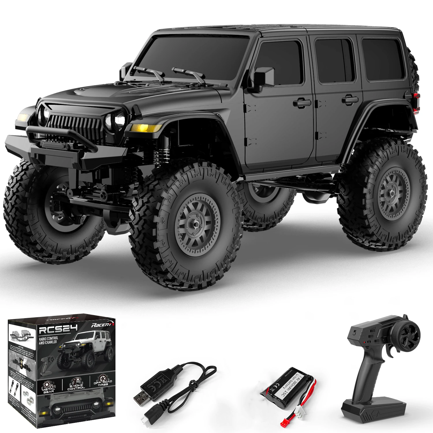 VOLANTEXRC EXHOBBY 1:24 2.4G 4WD RC Car Full Scale High Speed Off-Road Climbing Truck With LED Light RC Vehicles