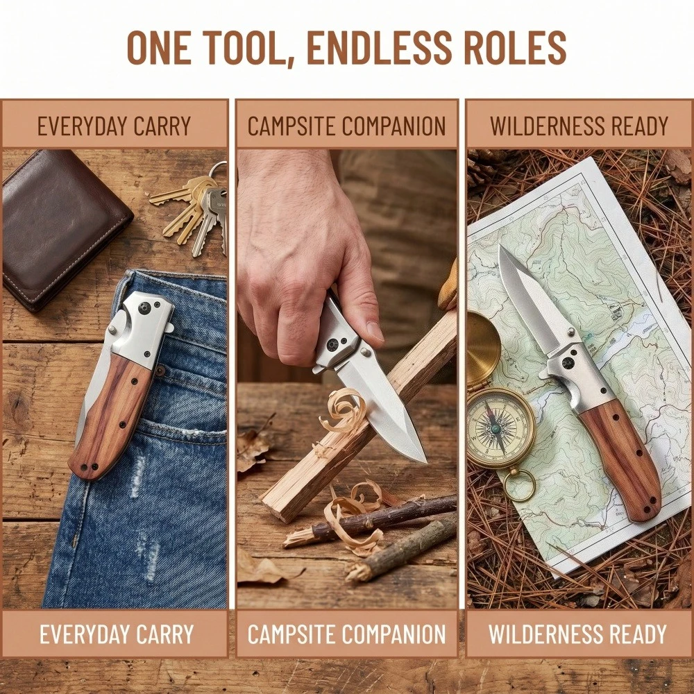 DA51 Langlebiges EDC Camping-Multitool Dschungel-Kletterwerkzeug Angeln Tragbare Messer Hohe Härte Outdoor-Klappmesser – Detail 5