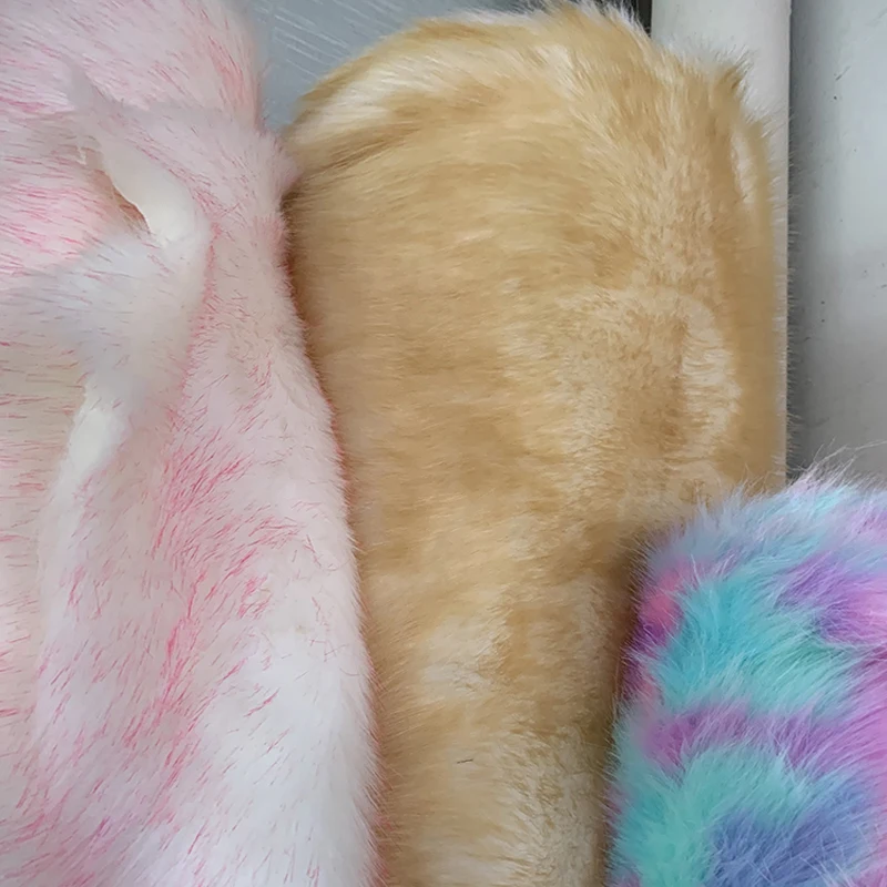 Tail Dyed Faux Fur Fabric, Shaggy Fluro Color, Artificial Fur, DIY Fabric for Costumes, Caps, Boots,Cosplay ,Sofa Mats