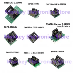 IC Test Sockets SOP8/16/20/28 DIP 150/200/300MIL Narrow Body Adapter C Test Sockets