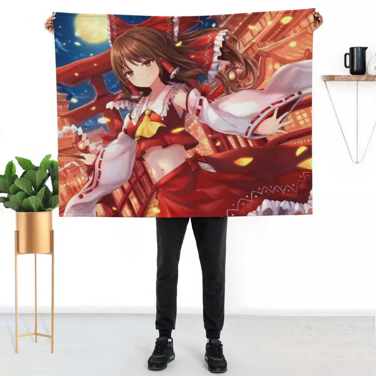 Hakurei Reimu Middle Autumn Festival Throw Blanket Softest Soft Beds For Decorative Sofa Baby Hairys Hairy Blankets