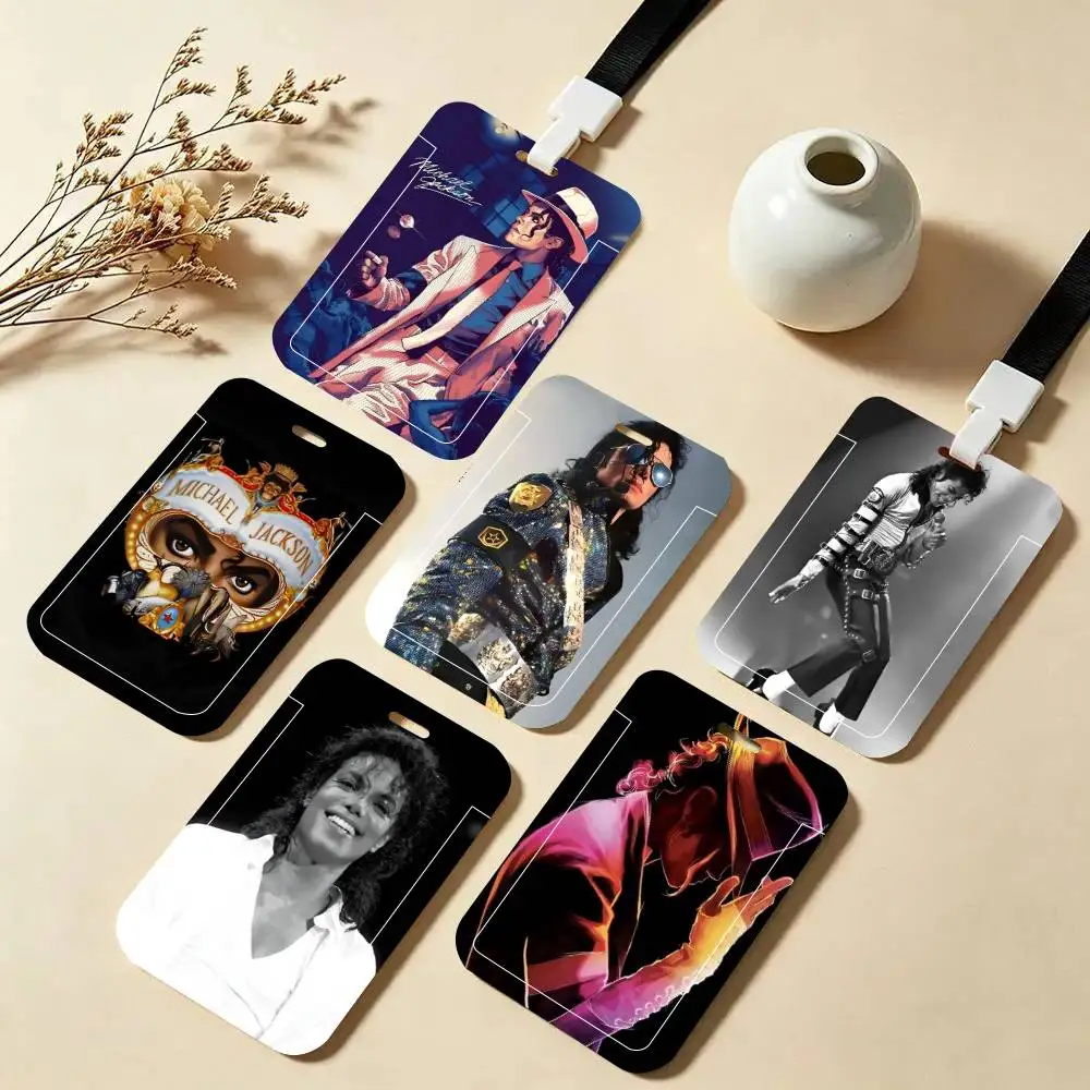 Singer M-Michael J-Jackson  ID Card Holder Neck Strap Pendant Door Badge Holder Lanyards Keychain Work Credential Case Gift
