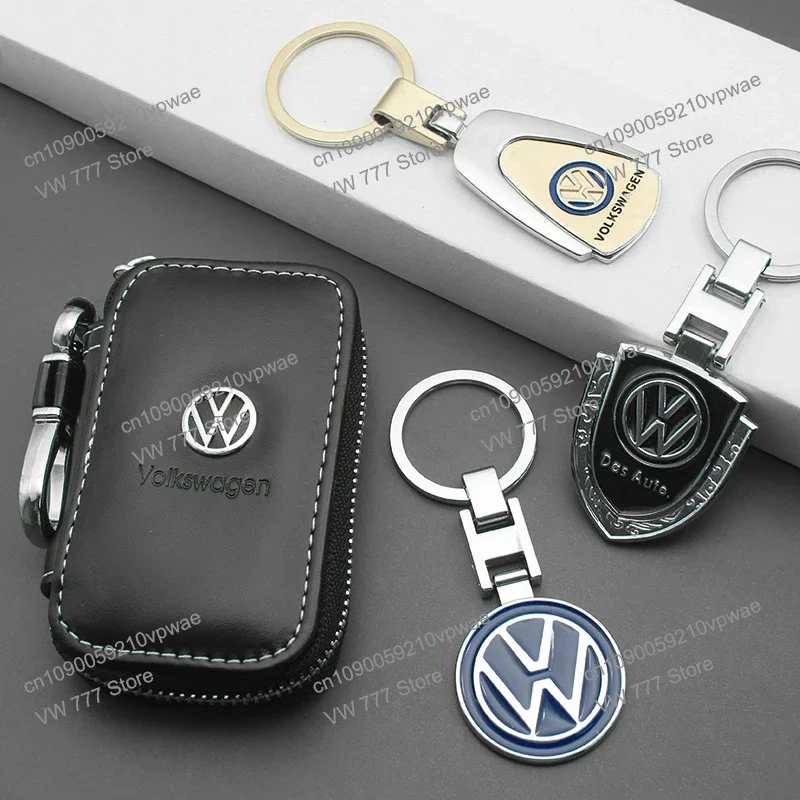 

Car Keychain Badge Key Chain Rings Leather Metal Auto Accessories For Volkswagen Rline Golf Scirocco POLO Sharan Sagitar Magotan