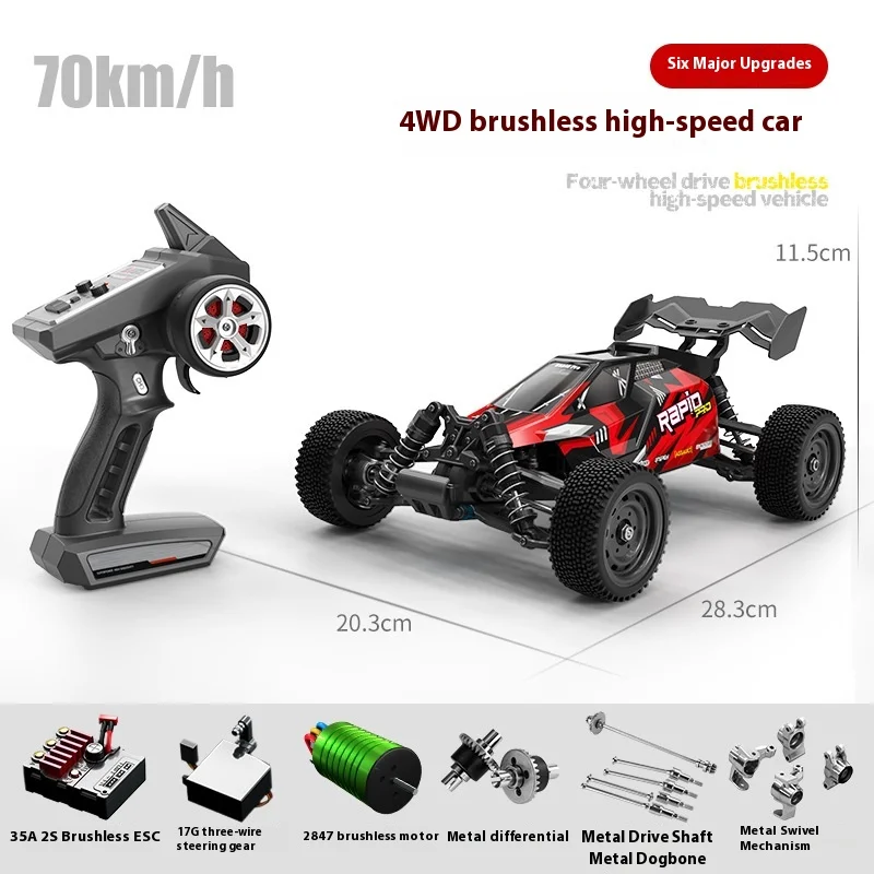 SuchiYu 1/16 Escala Carro RC de Alta Velocidade 70 km/h Brushless 4WD com Controle Remoto 2.4G Brinquedo Veículo de Controle Remoto Elétrico
