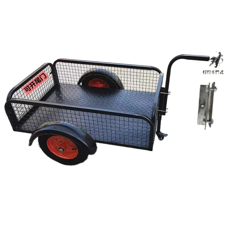 for Electric Car Bucket Outdoor Pulling Cart Rear Hanging Small Trailer for Stall Goods Camping Tricycle Motorcycle Bicycle