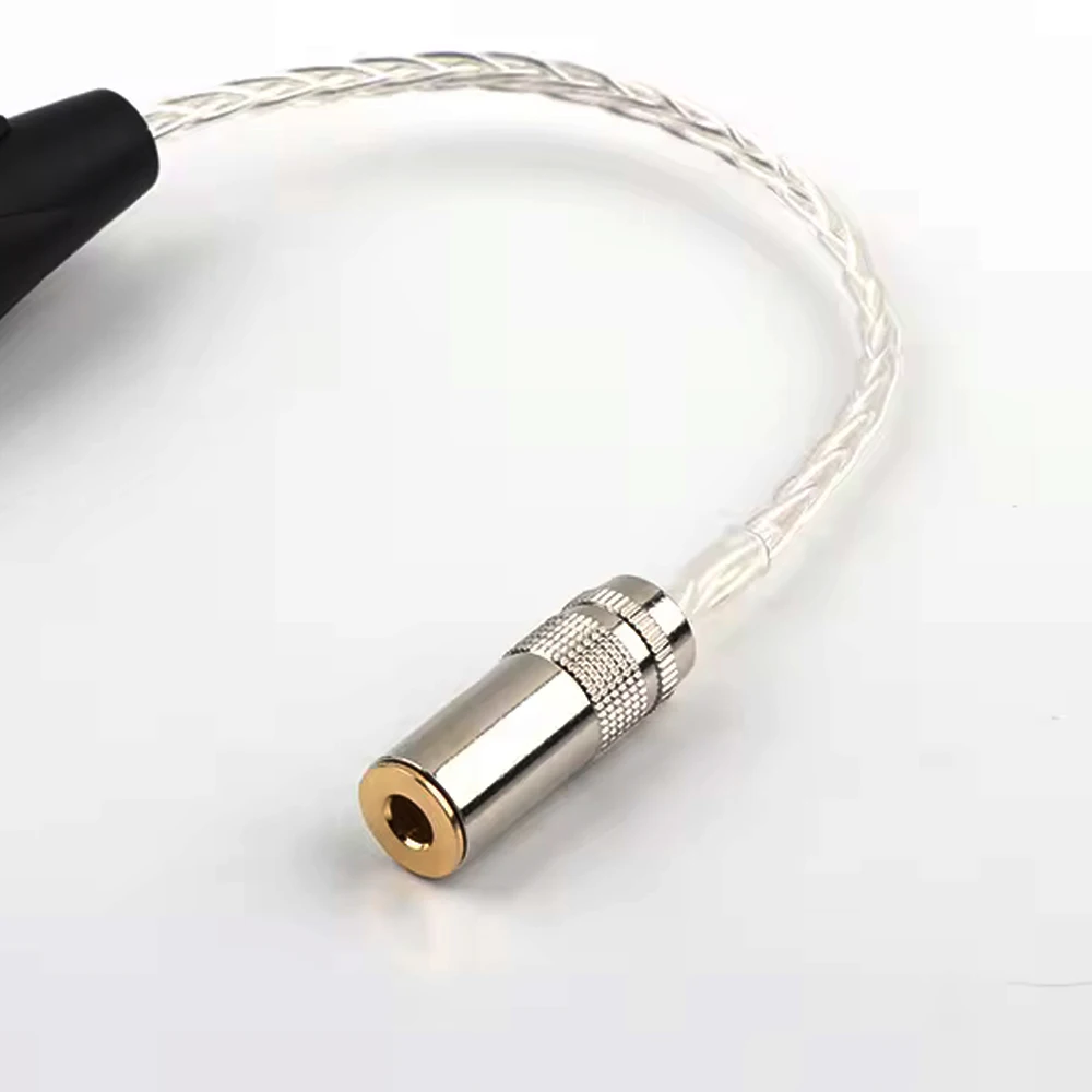 4-контактный сбалансированный XLR штекер на 4,4 мм сбалансированный женский аудиоадаптер с серебряным плетеным кабелем для наушников