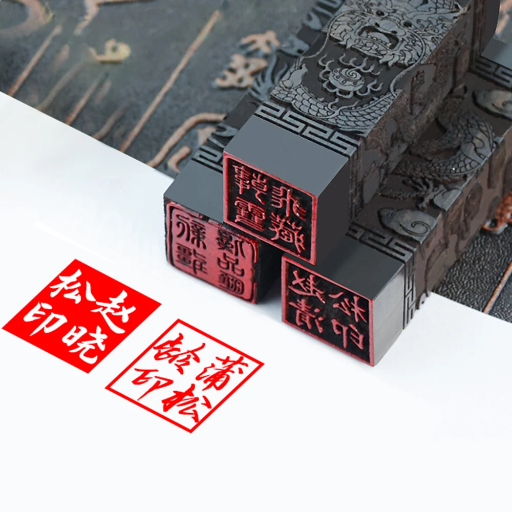 ختم مخصص التنين فينيكس الطبيعية خشب متين اسم Stamps للخط الكورية اليابانية كانجي ختم Stamps مدرسة هدية #2