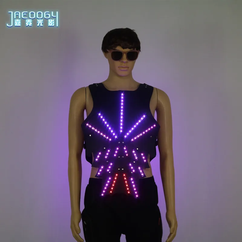 

Full color LED luminous vest, dance hall clothing jacket, DJ singer, DJ dancer, DJ performer dance platform uniform, dancer, ser