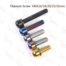 Tgou Titanium Bolt M6x16/18/20/25/30/35mm Hex Head with Washer Screw for Bicycle Disc Brake Stem Clamp