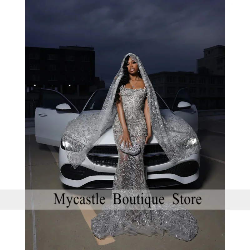 

Длинное платье русалки с блестками и блестками для выпускного вечера 2026es 0, роскошные вечерние платья для черных девочек с бисером для вечеринки на каждый день по индивидуальному заказу