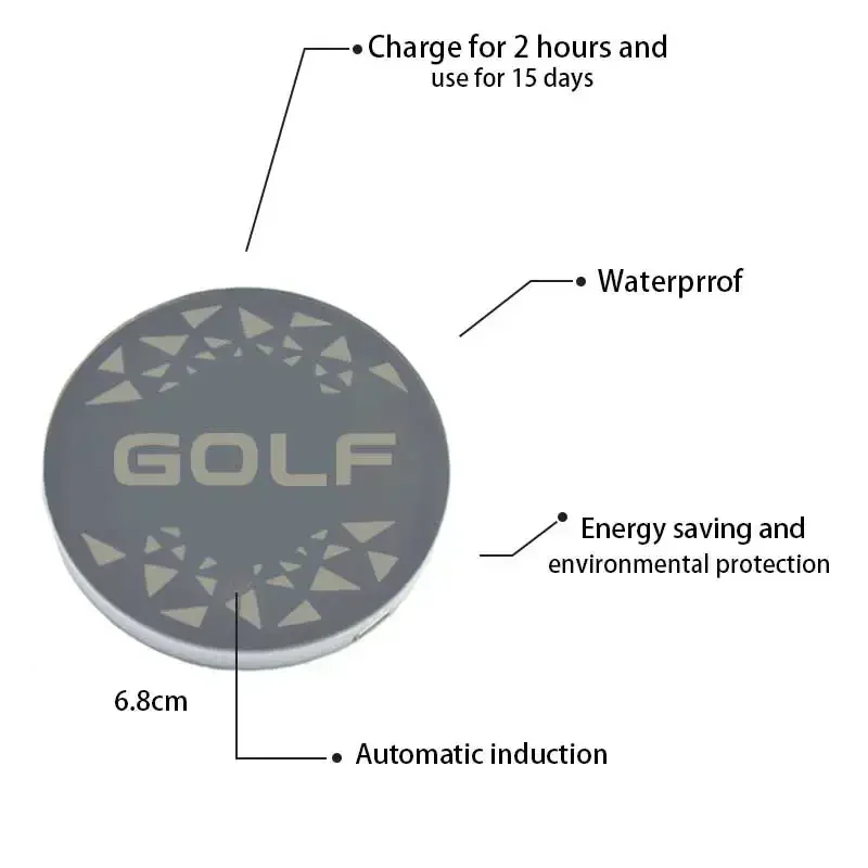 7 Colorful LED Cup Mat Pad for GOLF Logo USB Charging Car Drinks Holders Intelligent Water Coaster Decor Light Accessories