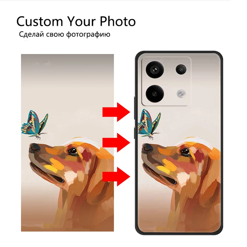 Customized Cases For Xiaomi Redmi Note 13 Pro 5G Poco M6 Pro 4G X6 Pro Silicone Cover Design DIY Photo Text Picture Custom Case