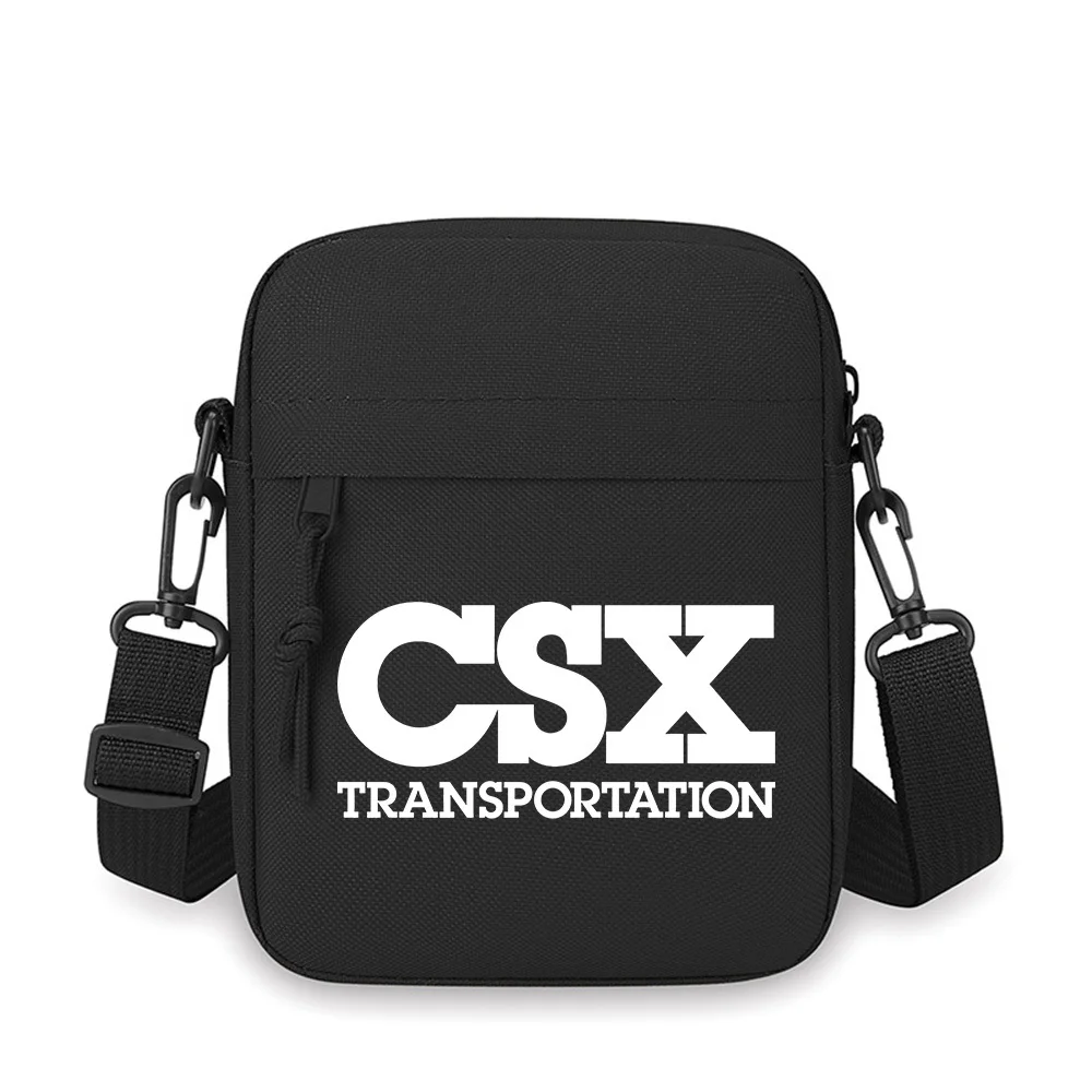 

White letters CSX Transportation design Men Crossbody Bag Single Shoulder Women Cartoon Anime Film Printing Design Unisex