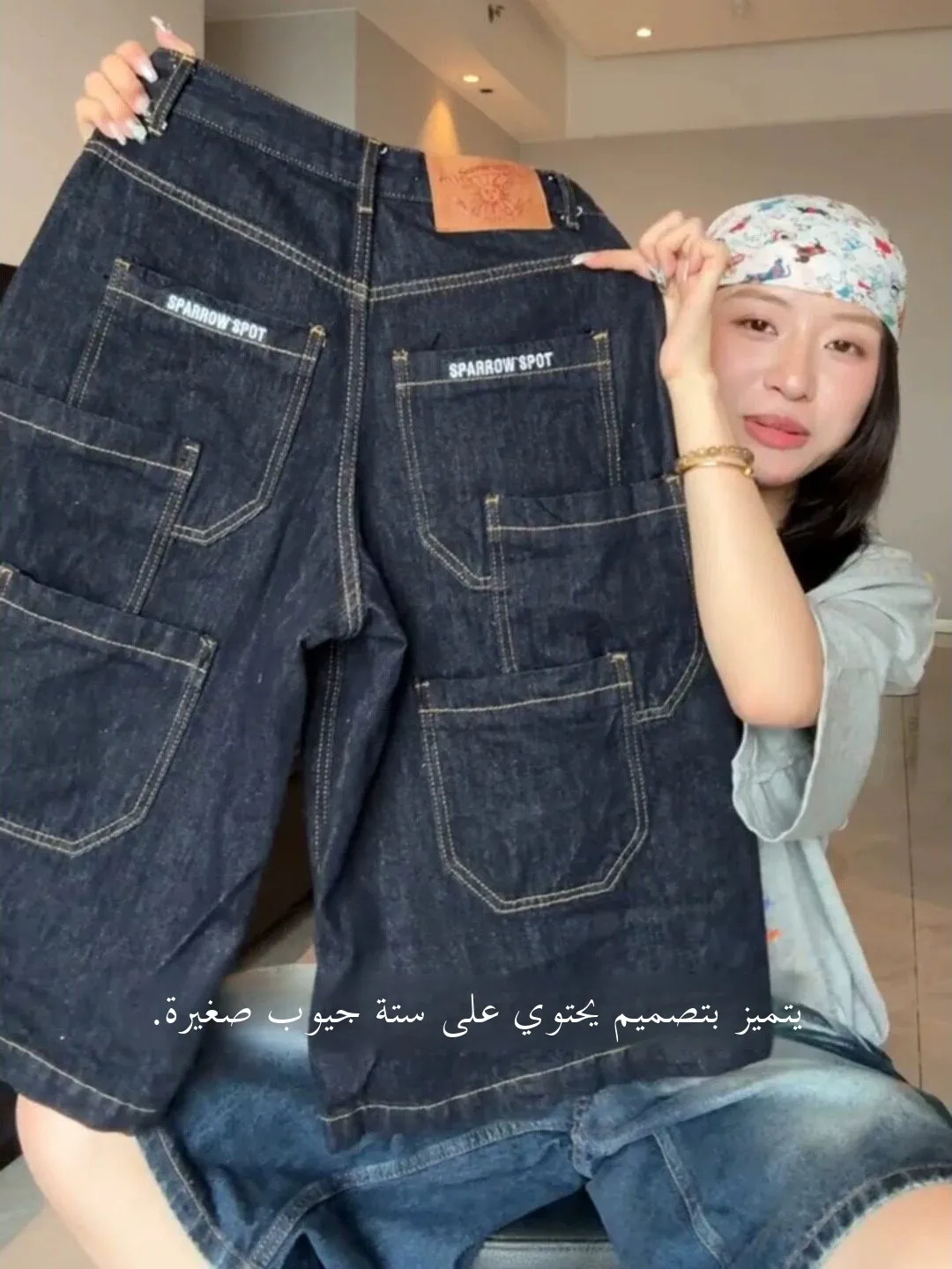 Retro American Washed Denim Shorts Men's Loose Straight Leg Slimming Seven-Quarter Length Casual Workwear Multi-Pocket Shorts