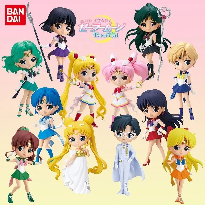 ГОРЯЧАЯ НОВИНКА: Оригинальные фигурки Bandai Figuarts Qposket — Сейлор Мун Космос, Цукино Усаги, Вечная Сейлор Мун. Аниме-фигурки, подарки, модели.