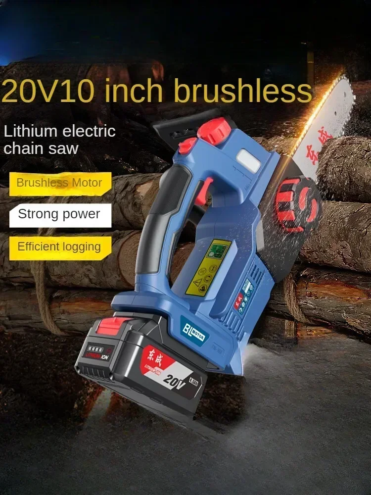 

Electric Chainsaw for Home Use with Powerful Motor, Lithium Battery and Chain for Wood Cutting