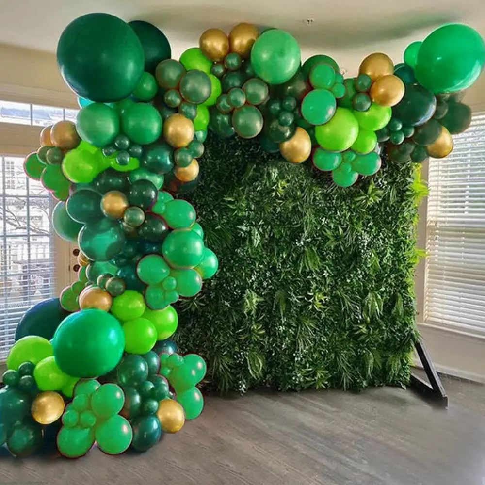 134Pcs Green Gold Balloons Garland  Arch Kit Jungle Safari Ballon Party Birthday Decoration Helium Globos Baby Shower for Kids