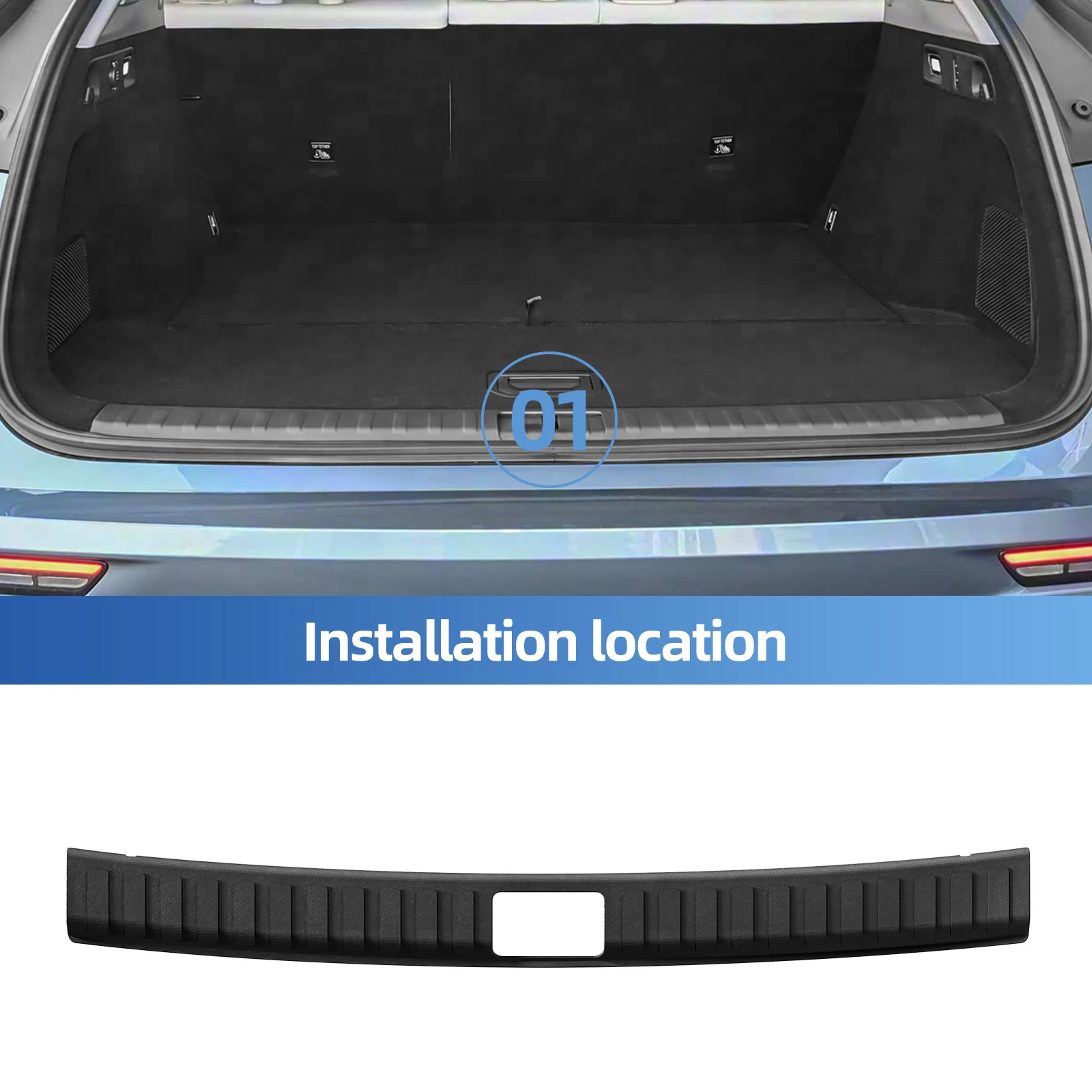 for Zeekr 7X 2024-2026 5Seats Rear Trunk Door Sill Guard Strip Inner Rear Bumper Guard Plate Cover Trim Car Interior Accessories