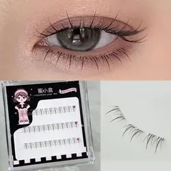 Self-adhesive Self-adhesive Lower Eyelashes Transparent Wide Stem Natural Wispy Fake Eyelashes Quick to Wear No Glue Needed