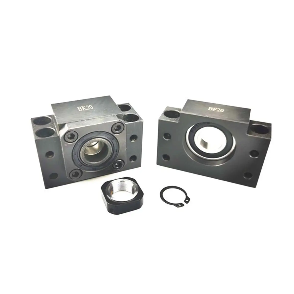 

BK20 BF20 Ballscrew Support Units Kit Heavy Duty Ballscrew End Bearings Blocks with Locknut Snap Ring for CNC Router