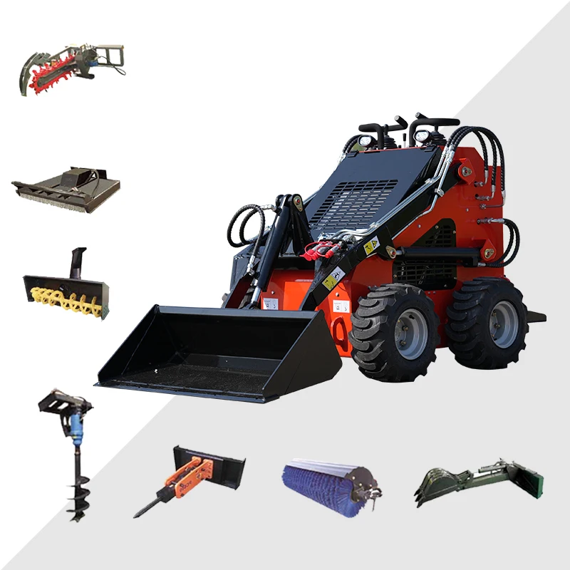 

Earth-moving Machinery Compact Small Skid Loader Front Loader Electric Skid Steer Crawler Loader Track for Sale