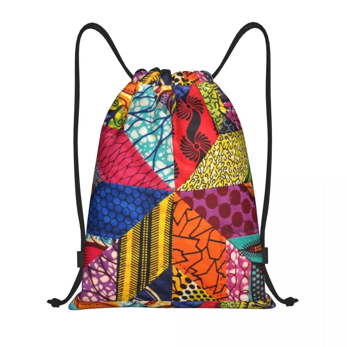 Custom Colorful African Ankara Print Drawstring Backpack Bags Women Men Lightweight Gym Sports Sackpack Sacks for Training