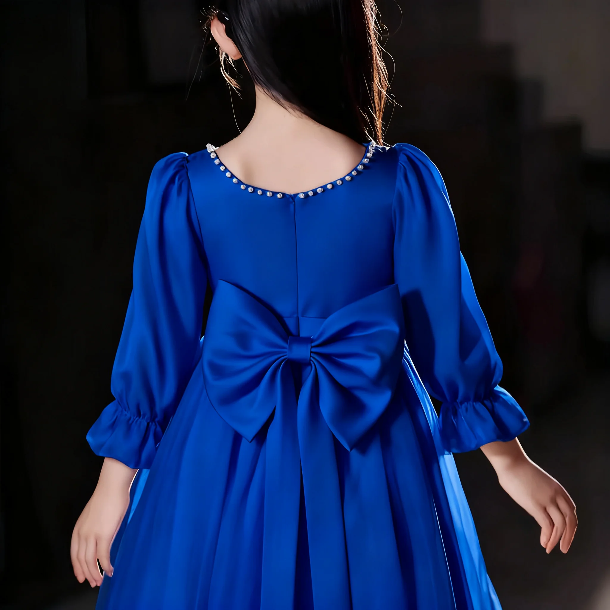 Elegant Satin Evening Gown Suitable For Cello Performances Children's First Recital Banquets Formal Occasions  First Communion