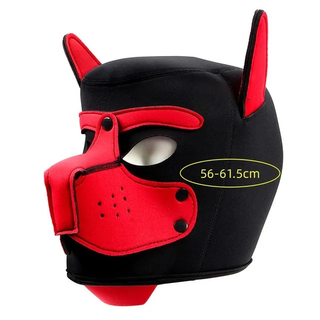 Unisex Sexy Costumes of Men Women Latex Open Mouth Hole Dog Headgear Full Face Fetish Mask Hood for Halloween Pupply Play Party