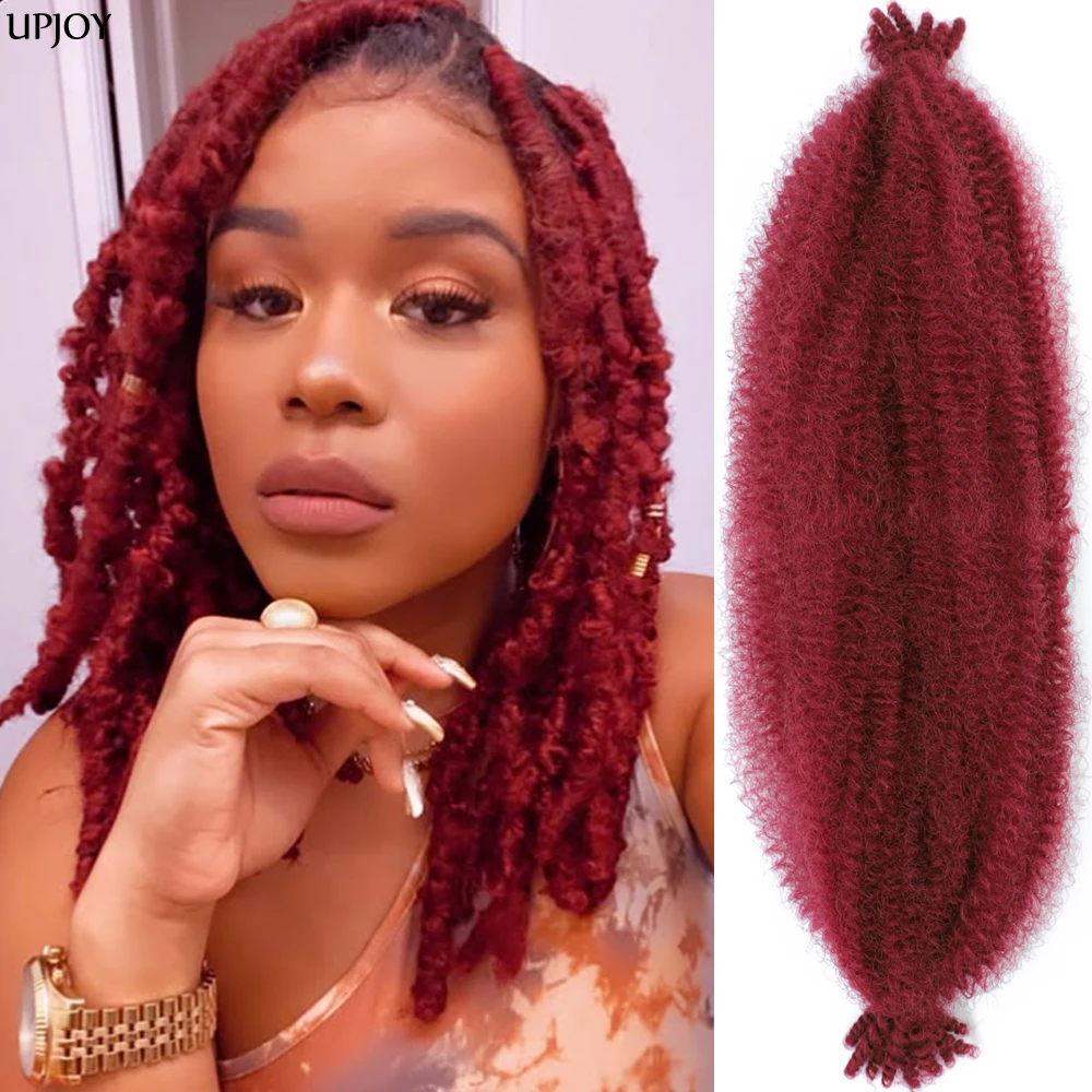 

18 "24" Kinky Springy Twist Вязаные крючком волосы Мягкие плетение волос Marley для искусственных бабочек Locs Passion Twist Вязаные крючком волосы для женщин