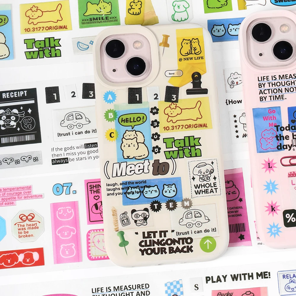 TIANZI 60 مللي متر * 2 متر Kawaii الكرتون التسمية مجلة المواد PET الشريط DIY بها بنفسك كلية سكرابوكينغ اخفاء أشرطة القرطاسية المدرسية الإبداعية #3