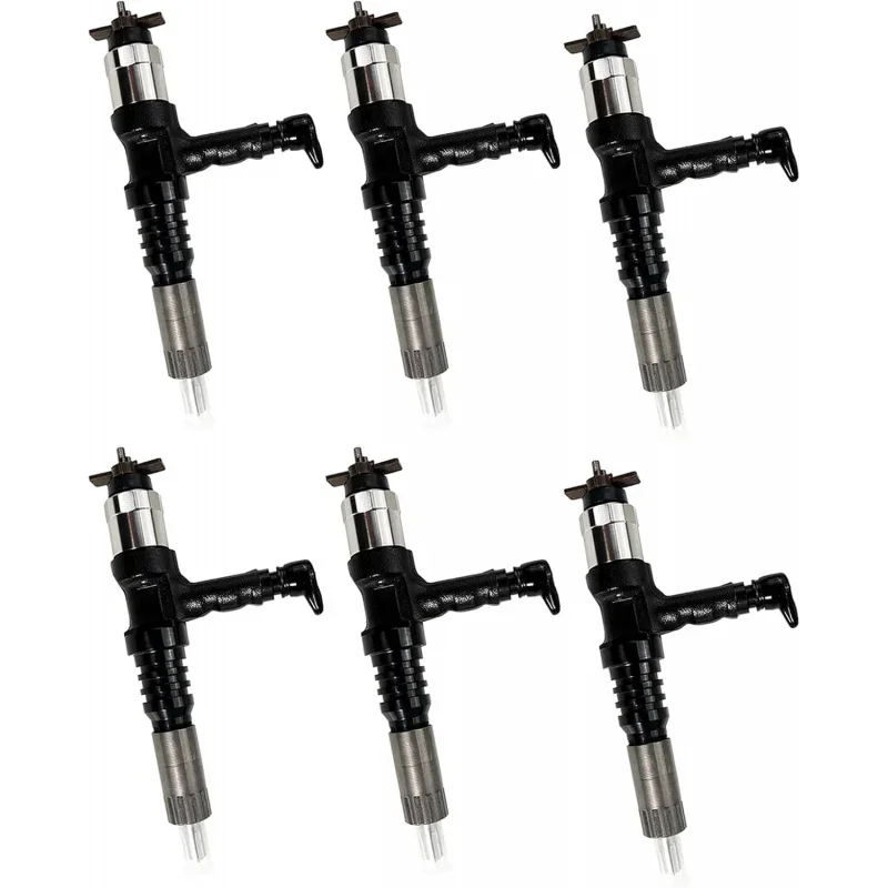 6-Pcs 095000-6290 6245-11-3100 0950006290 6245113100 Fuel Injector for Komatsu 6D170 SAA6D170E Engine PC600-8 Excavator