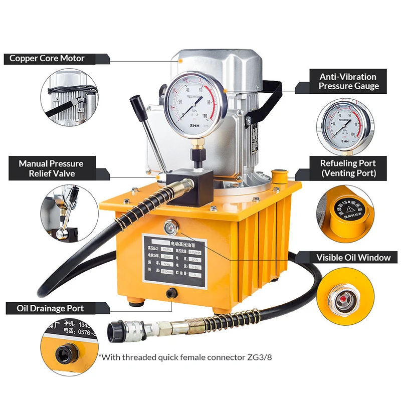 HHB-700AB Double Acting Hydraulic Electric Pump 700 Bar High Pressure Hydraulics Pump
