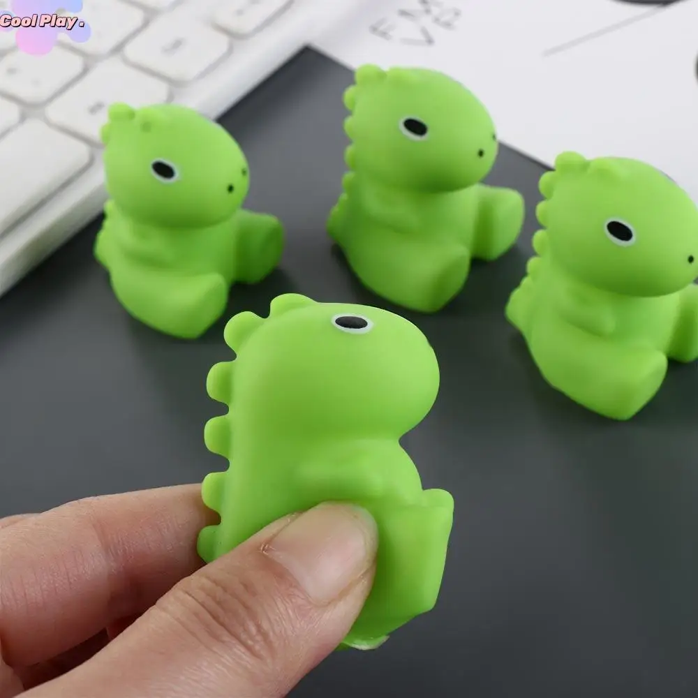 Cartoon Animal Squeezing Sound Dinosaur Small Polyethylene Squeezing Cartoon Dinosaur Green Relax Squeaky Sound Pinch Toy