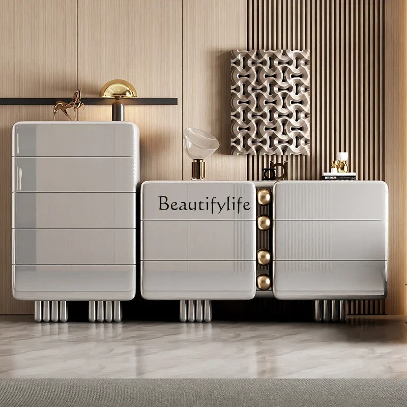 

Italian light luxury chest of drawers bedroom bedside cabinet advanced modern storage