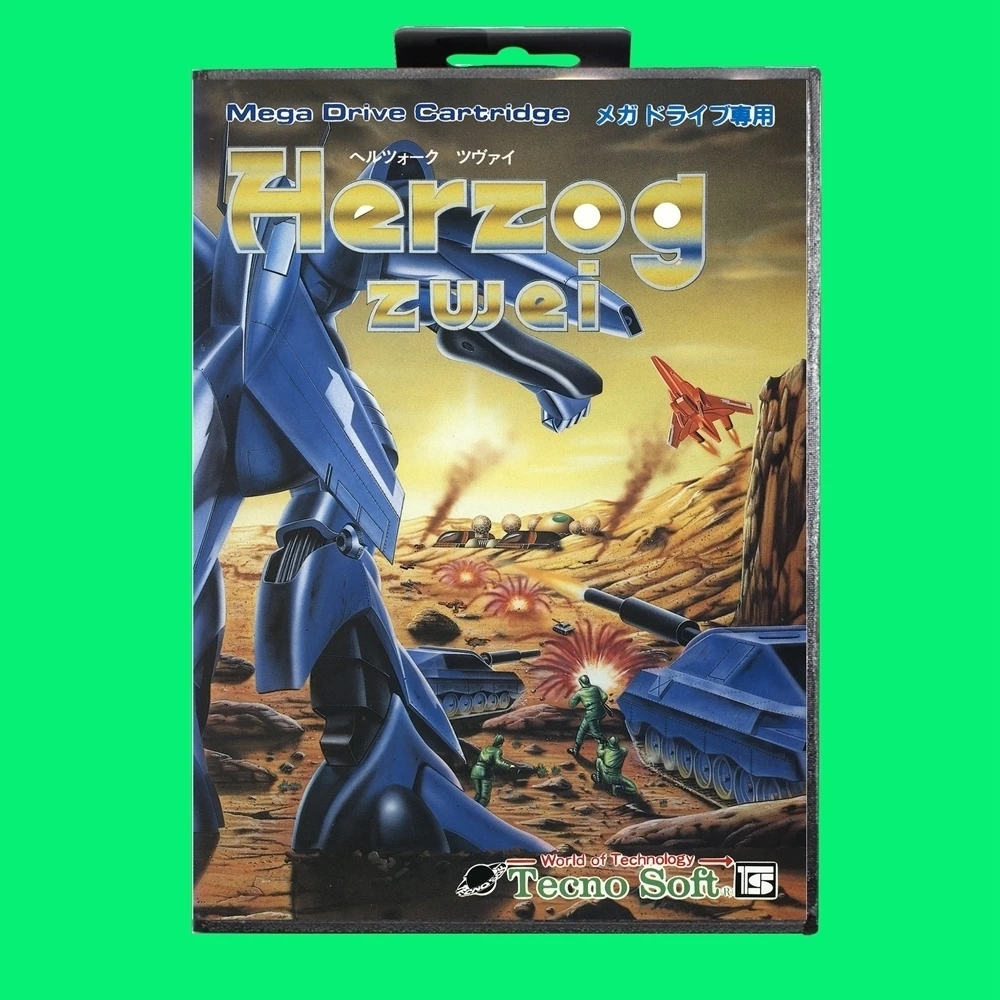 

Herzog Zwei Game Cartridge 16bit MD Game Card With JP Cover Retail Box For Sega Mega Drive