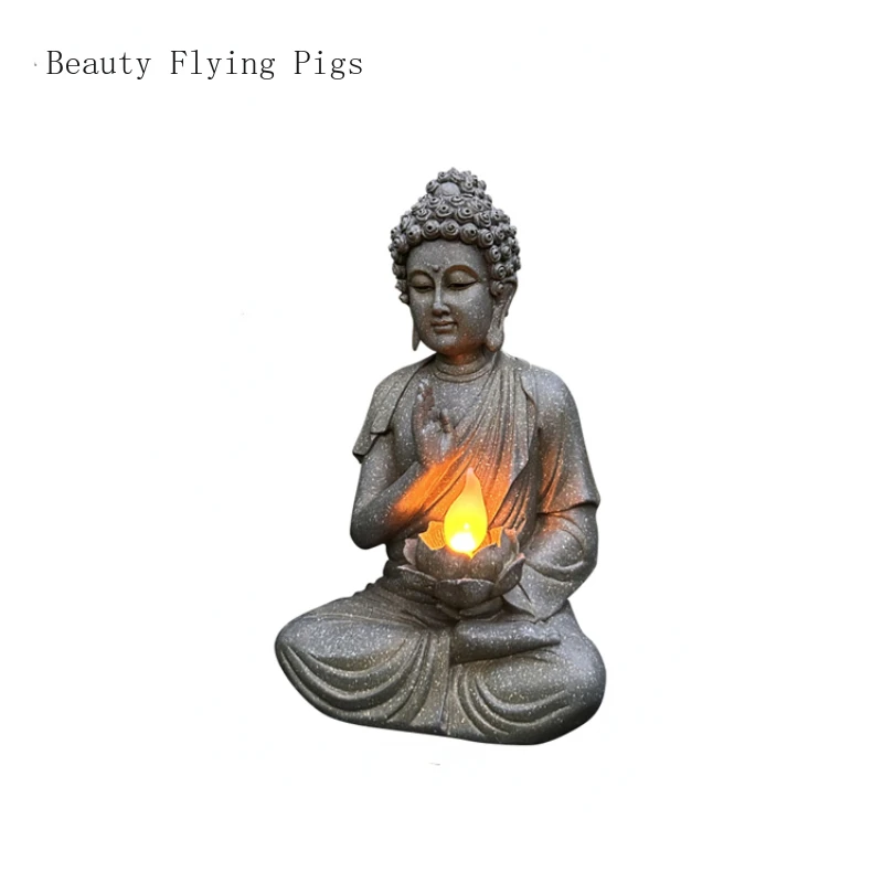 

1 pc Solar powered Buddha ornaments Buddhist temple supplies pray for auspiciousness Ensuring safety Desktop decoration Gifts