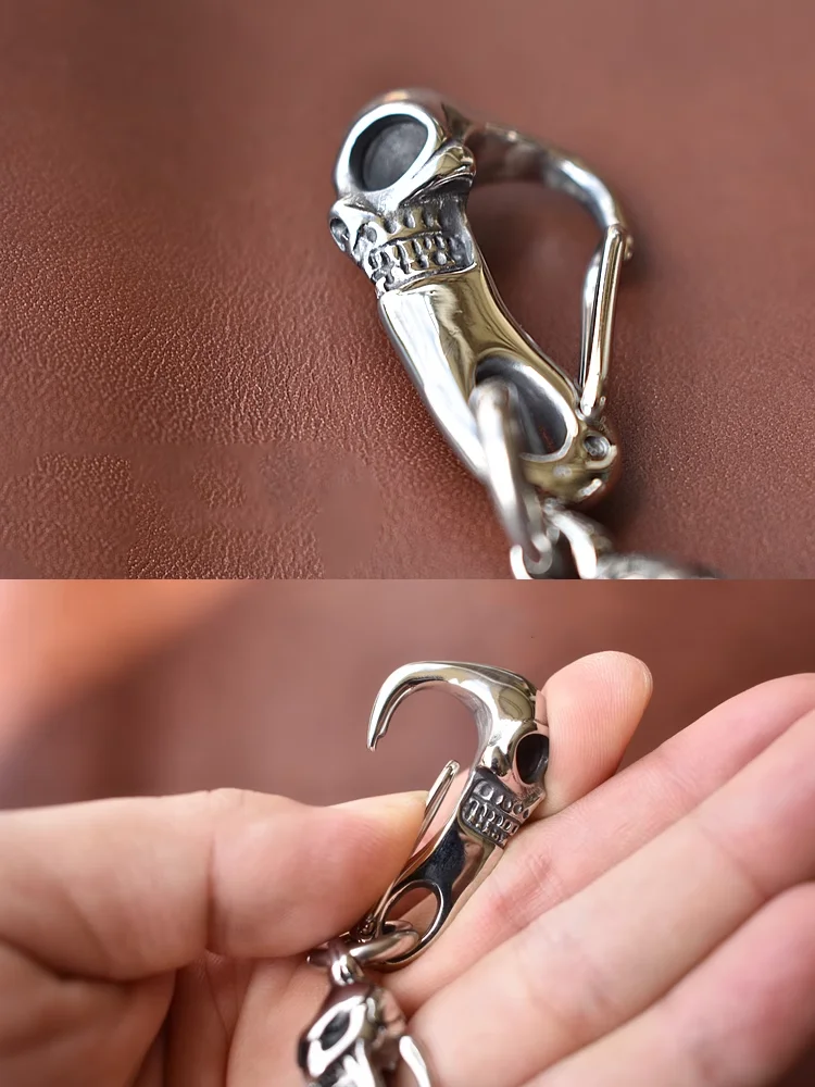 New Arrival 316 Stainless Steel Skull Men\'s Keychain Necklace Pendant For Man Gift