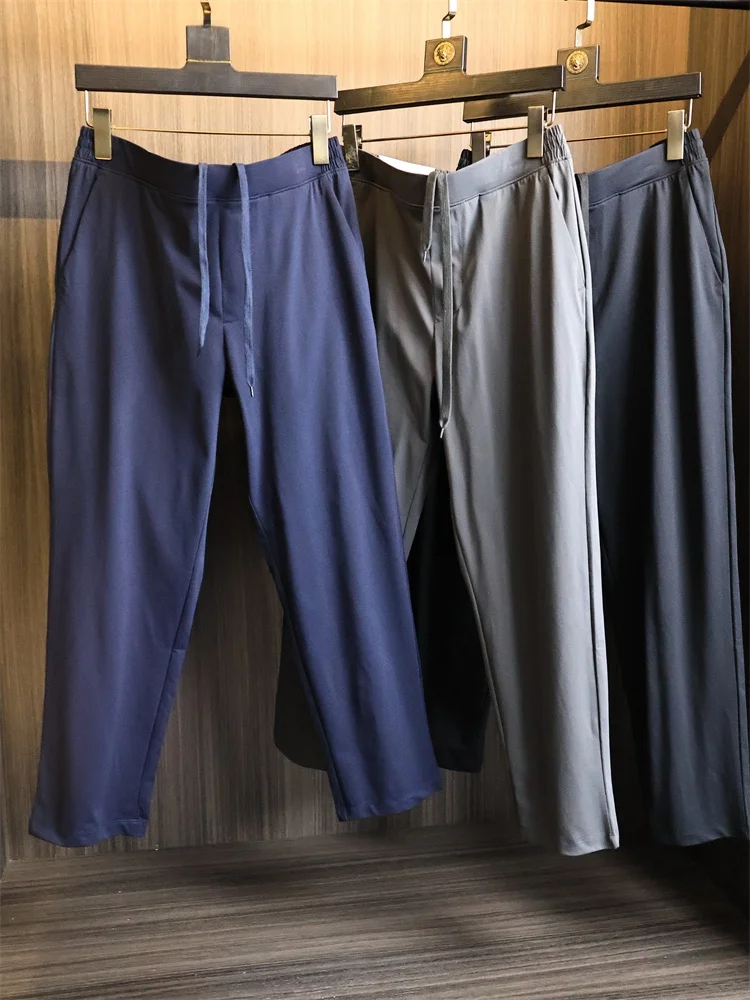 

High Elastici Straight Leg Casual Pants for Men Qui Dry Outdoor Sports Autumn Seasonal Faionable Basic Color Options