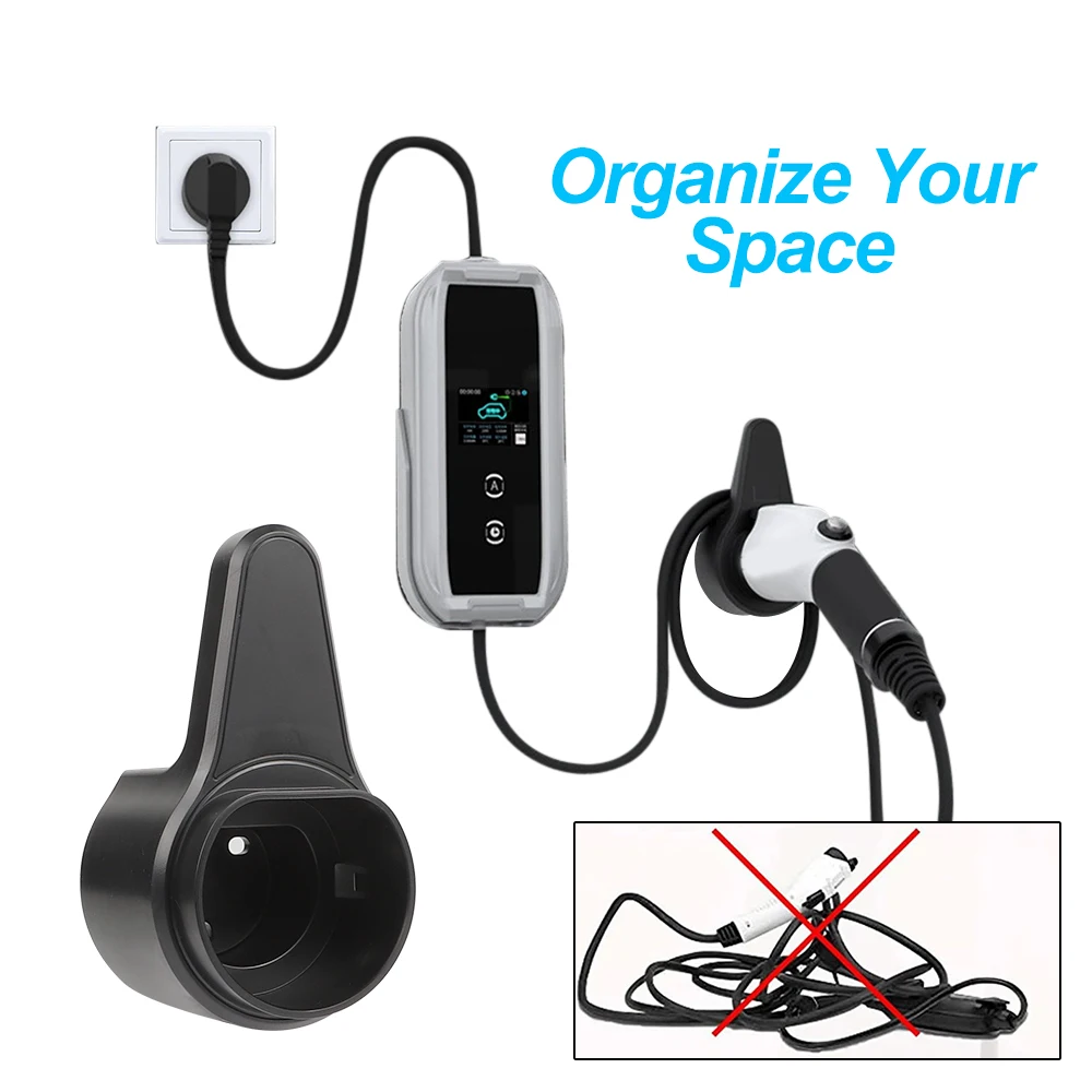 EV Charger Holder Holster Electric Car Type 2/1 J1772 Cable Organizer EVSE Charging Nozzle Dock Extra Protection Leading Wallbox