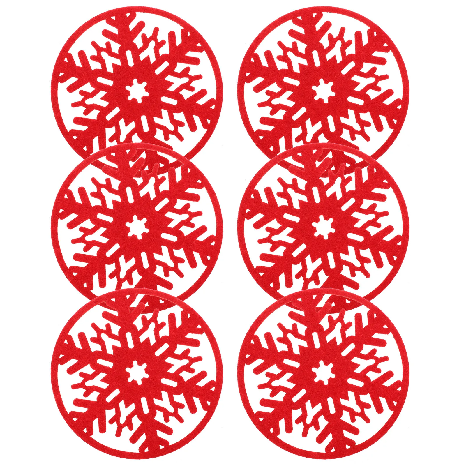 

Набор из 6 войлочных подставок под чашки с рождественскими элементами, впитывающих жидкость, термостойких, нескользящих, для украшения обеденного стола