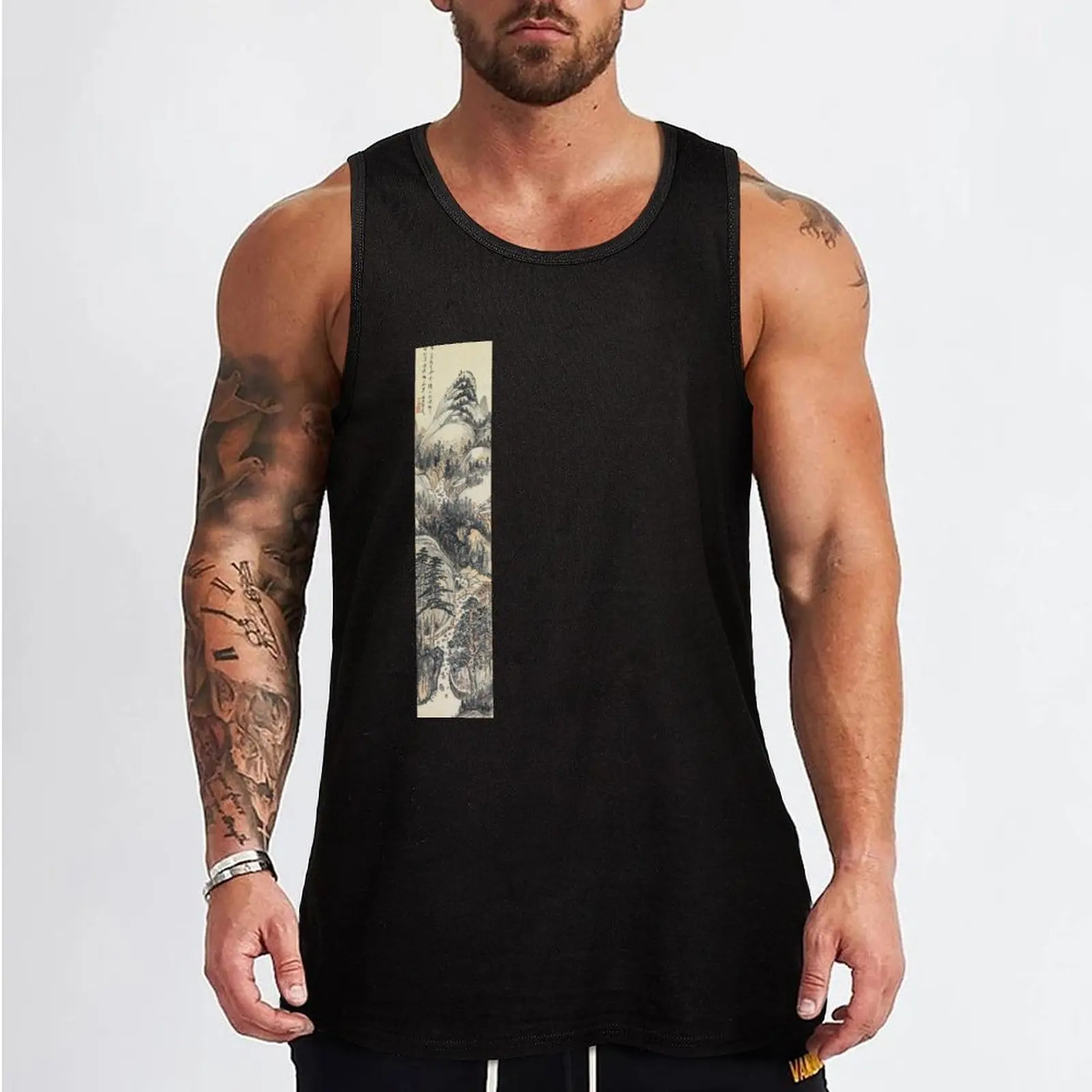 Traditional Japanese Woodblock Print Tank Top men clothes Men's sports t-shirt gym shirt men sleeveless gym shirt man fitness