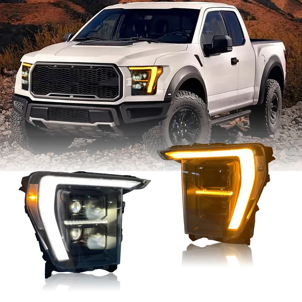 Customized Led Headlight For Ford F-150 XL XLT Lariat KingRanch Platinum Limited 2021- Car Full-led Headlamps Assembly