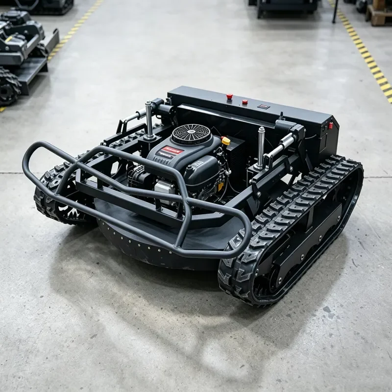 Heavy-Duty Tracked Lawn Mower with Custom Remote Control Brush Cutting System for Steep Slopes Orchards Farms & Large Yards