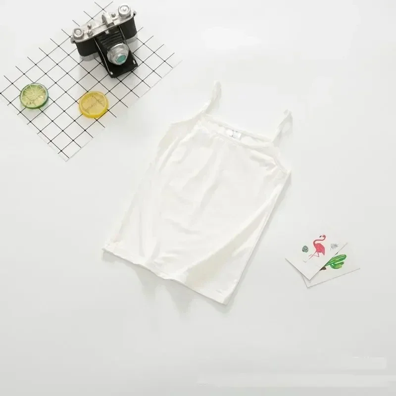 Baby Girls Vest Kids Cotton Camisole Children\'s Top Tees 2024 Summer Singlet Solid Color Undershirts Teenagers Tank Tops