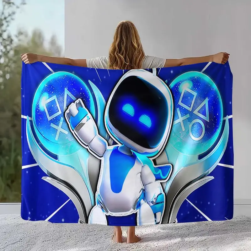 Funny Game A-ASTRO BOT Soft Flannel Throw Blanket,Cozy Warm Blanket for Bed,Sofa,Living Room,Picnic,Camping,Home Decor,Gift