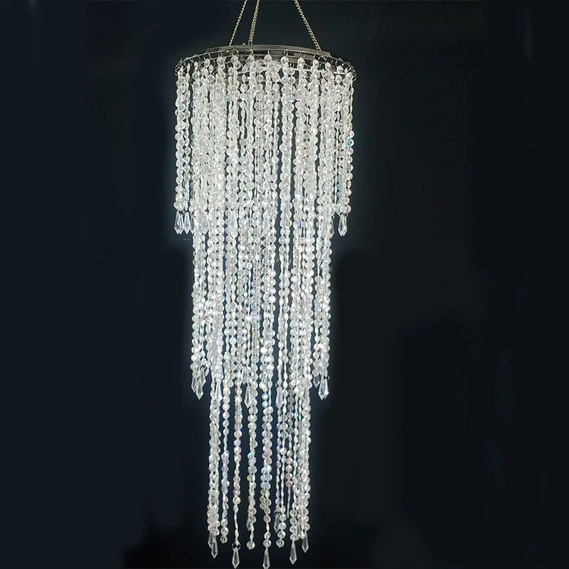 

Wedding Stage Hall Ceremony Decorative Pendant Wedding Venue Ceiling Layout Props Luxury Bead Curtain Arch Hanging Ornament 5pcs