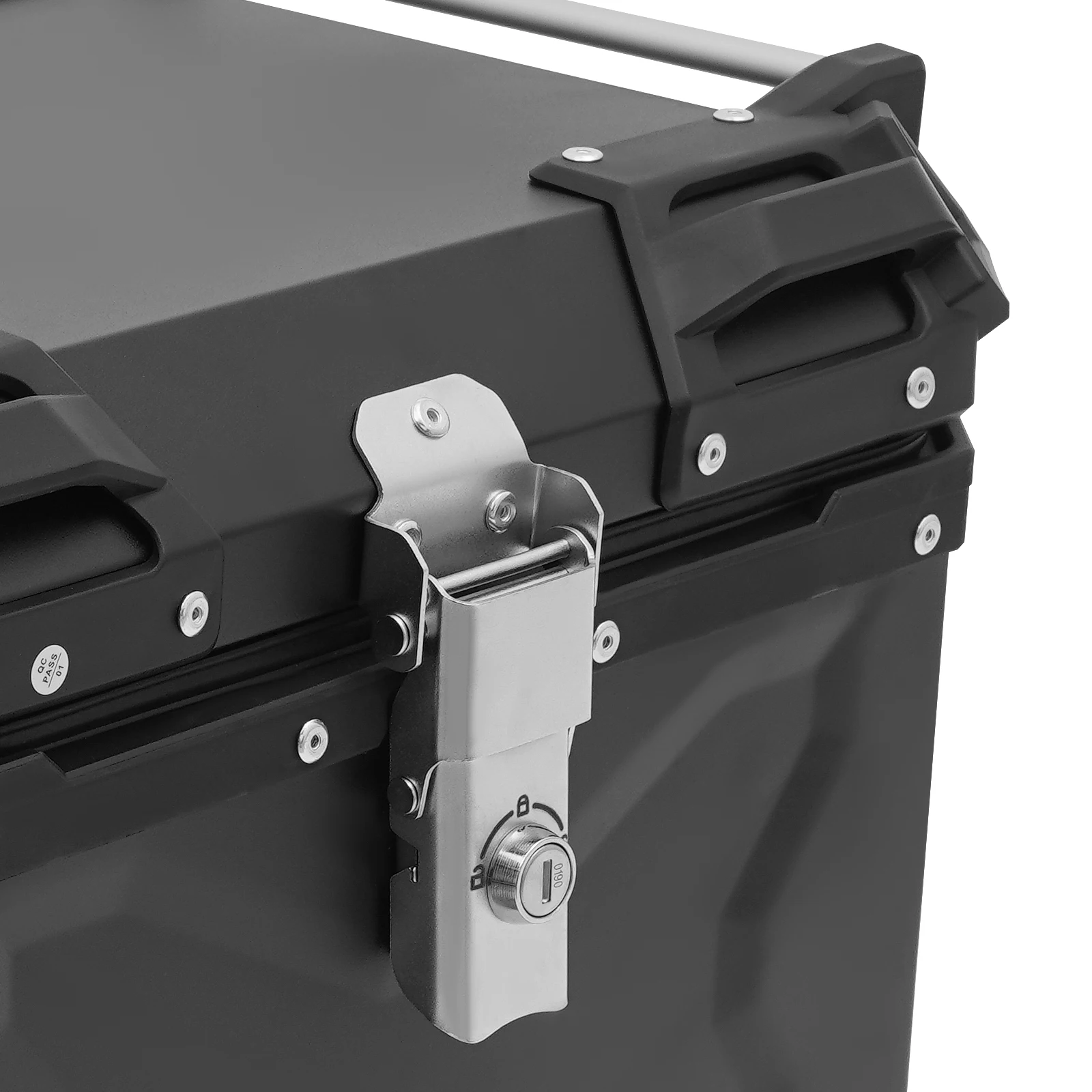 45L/55L/65L دراجة نارية مربع خلفي أسود معدن دراجة نارية جذع مربع خلفي دراجة نارية العلوي صندوق أمتعة قابل للقفل مع 2 مفتاح #5