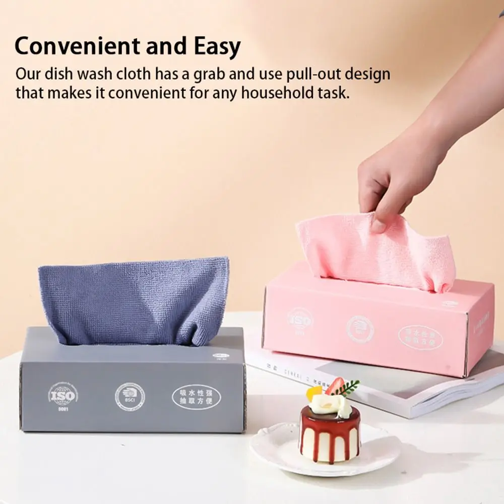 20pcs/box Absorbent Microfiber Kitchen Cleaning Towel Non-stick Dish Cloth Rags Napkins Tableware Home Cleaning Towels